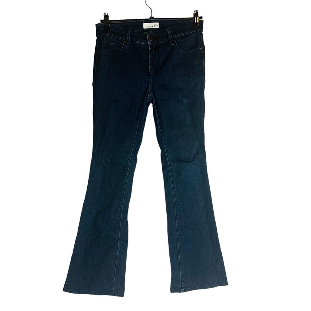 Loft Womans Womans Sz 2/26 Flare Jeans Dark Wash Pockets Stretch‎